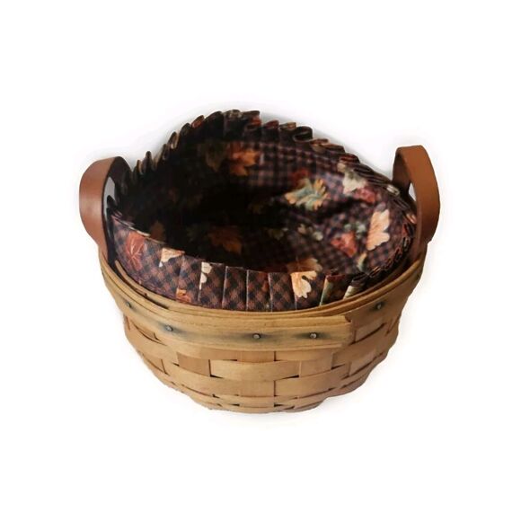 Longaberger 1996 Shades of Autumn Maple Leaf Basket - Fall Gingham - Picture 1 of 6